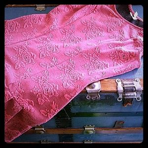 Coral Sleeveless Drop-Waist Floral Dress